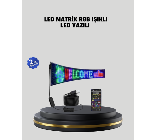 RGB LED Panel 16x64 Pixel Renkli Işık Efektli Dekoratif Aydınlatma
