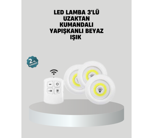Uzaktan Kumandalı 3’lü Ayarlanabilir Spot LED Işık Seti