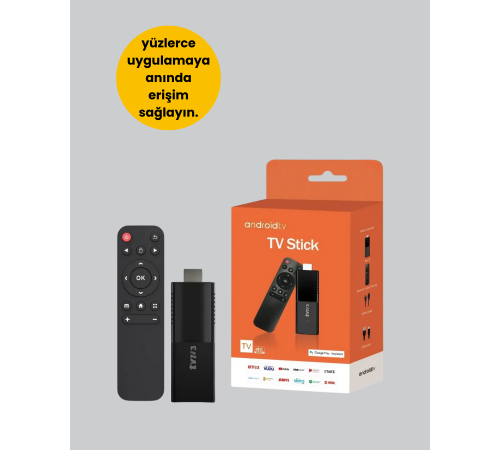 Android TV Stick 4K Ultra HD Görüntü Destekli
