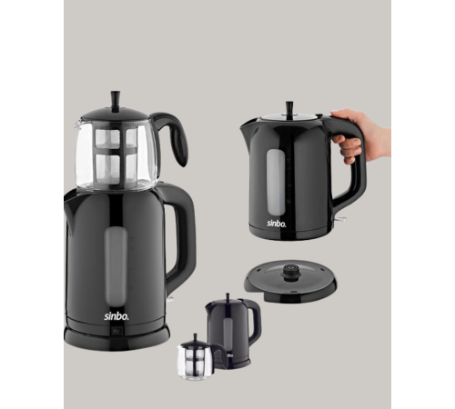 0,9 L Cam Demlik ve 1,7 L Su Haznesi ile Çay Keyfi 0,9 L Cam Demlik ve 1,7 L Su Haznesi ile Çay Keyfi