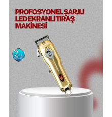 Type-C Şarjlı LCD Ekranlı Profesyonel Saç Sakal Tıraş Makinesi