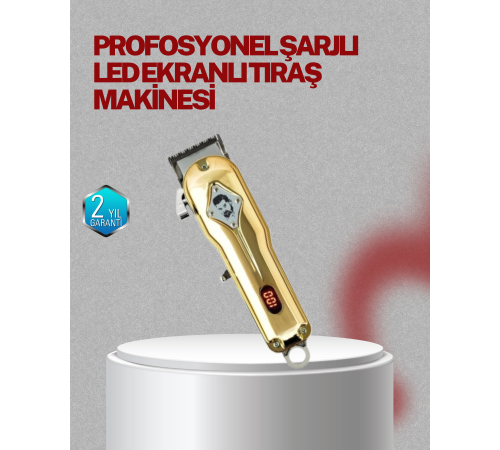 Type-C Şarjlı LCD Ekranlı Profesyonel Saç Sakal Tıraş Makinesi