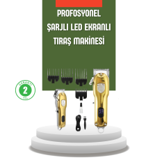 Güçlü Motorlu LCD Ekranlı Şarjlı Tıraş ve Şekillendirme Makinesi