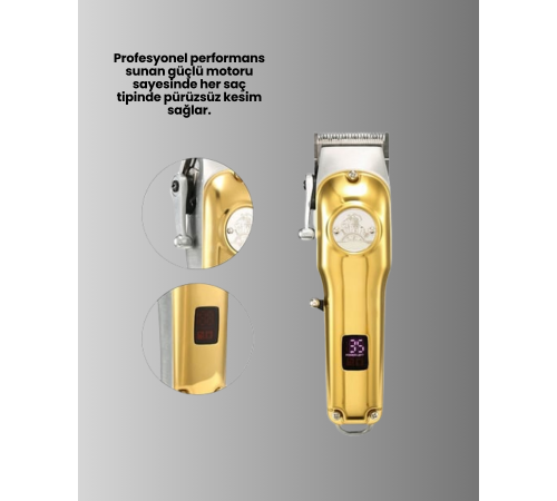 Type-C Şarjlı LCD Ekranlı Profesyonel Saç Sakal Tıraş Makinesi