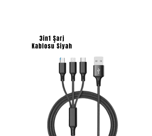 3’ü 1 Arada Hızlı Şarj Kablosu