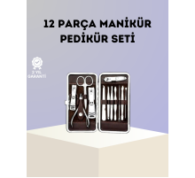 Paslanmaz Çelik Çok Fonksiyonlu 12 Manikür Seti