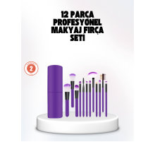 Kusursuz Makyaj İçin 12 Parça Profesyonel Fırça Seti Taşınabilir Kutu Hediyeli