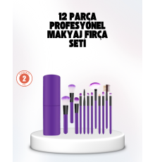 Kusursuz Makyaj İçin 12 Parça Profesyonel Fırça Seti Taşınabilir Kutu Hediyeli