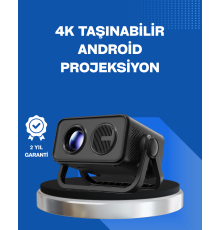Android TV 11 İşletim Sistemli Elektrikli Odaklama Projektör