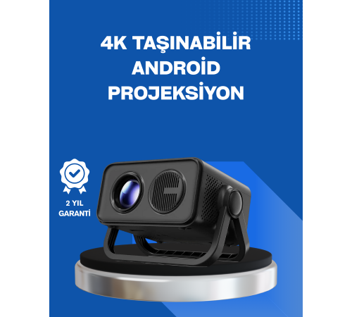 Android TV 11 İşletim Sistemli Elektrikli Odaklama Projektör