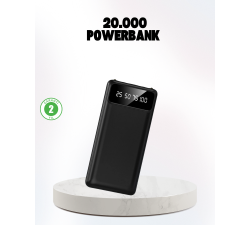 Çoklu Güvenlik Korumalı 20.000 mAh Powerbank Fener Özellikli