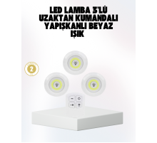 Kablosuz Gün Işığı 3’lü LED Spot Lamba Kumandalı