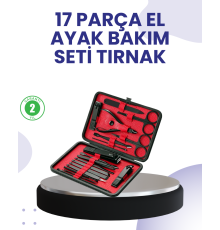 Taşınabilir Deri Kutulu 17 Parça Manikür Seti