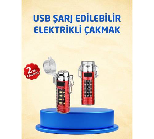 Tip C Şarjlı Dijital Ekranlı Çakmak ve El Feneri