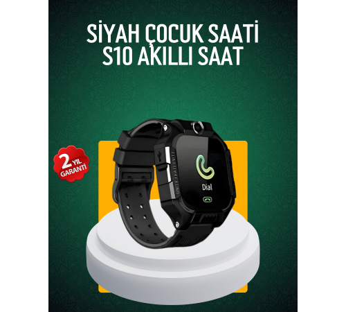 S10 Siyah Çocuk Takip Saati Güvenli Alan Uyarısı ve Sesli Mesaj