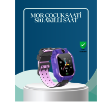 S10 Mor Çocuk Takip Saati Elektronik Bariyer ve Sesli Mesaj Destekli