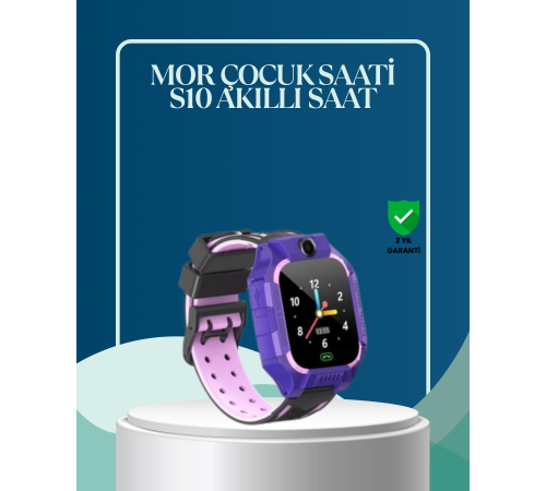 S10 Mor Çocuk Takip Saati Elektronik Bariyer ve Sesli Mesaj Destekli