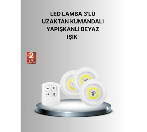 Dekoratif ve Pratik 3’lü Kumandalı Spot LED Aydınlatma Dekoratif ve Pratik 3’lü Kumandalı Spot LED Aydınlatma