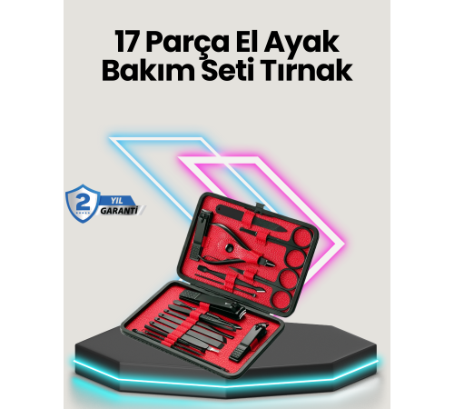 Profesyonel Paslanmaz Çelik Manikür & Pedikür Seti