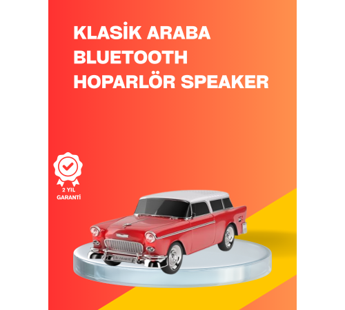Taşınabilir Klasik Araç Tasarımlı Kablosuz Hoparlör