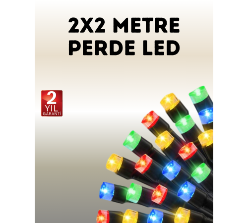 Taşınabilir Pil İle Çalışan LED Işık – 2x2 Metre Perde Modeli