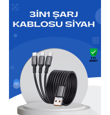 Evrensel 3 Başlıklı Şarj Kablosu – iPhone Huawei Samsung İçin