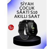 S10 Akıllı Çocuk Saati Siyah Tasarım Adımsayar ve Alarm Fonksiyonu