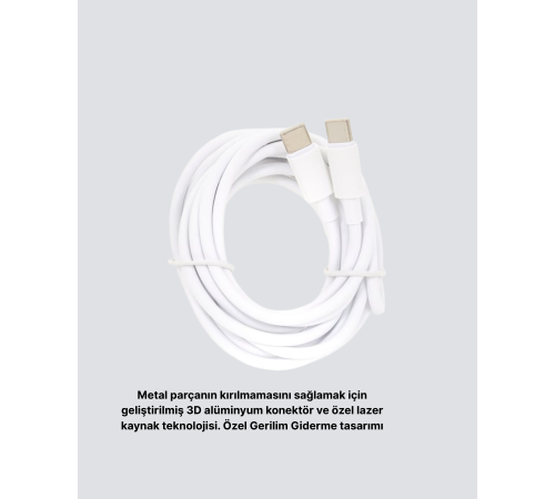 Dayanıklı Dış Kaplamalı 30W 5.0A Type-C Hızlı Şarj ve Data Kablosu