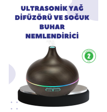 Uçucu Yağ Uyumlu Renkli LED Işıklı Nemlendirici