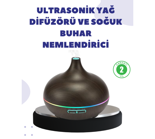 Uçucu Yağ Uyumlu Renkli LED Işıklı Nemlendirici Uçucu Yağ Uyumlu Renkli LED Işıklı Nemlendirici