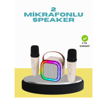 LED Işıklı Taşınabilir Karaoke Hoparlör – USB & AUX Girişli