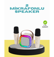 LED Işıklı Taşınabilir Karaoke Hoparlör – USB & AUX Girişli