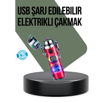 Güç Göstergeli Şarjlı Fenerli USB Elektrikli Çakmak