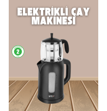 0,9 L Cam Demlik ve 1,7 L Su Haznesi ile Çay Keyfi