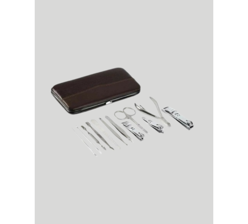 Özel Deri Çantalı 12 Parça Manikür Pedikür Bakım Seti Paslanmaz Çelik