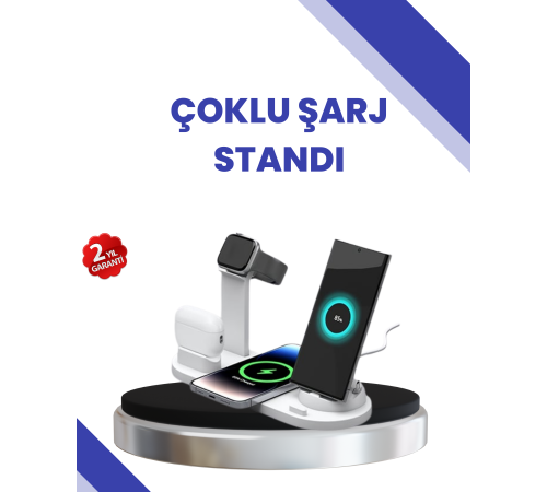 Masaüstü Düzenleyici 4’ü 1 Arada Kablosuz Şarj Aksesuarı