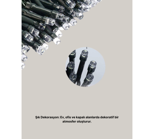 Uzun Ömürlü LED Teknolojili 10 Metre Şık Işıklı Süsleme Seti
