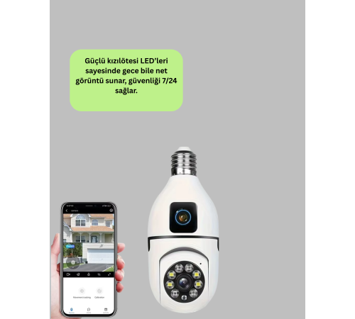 1080P WiFi Ampul Güvenlik Kamerası – Gece Görüş & Uzaktan Erişim