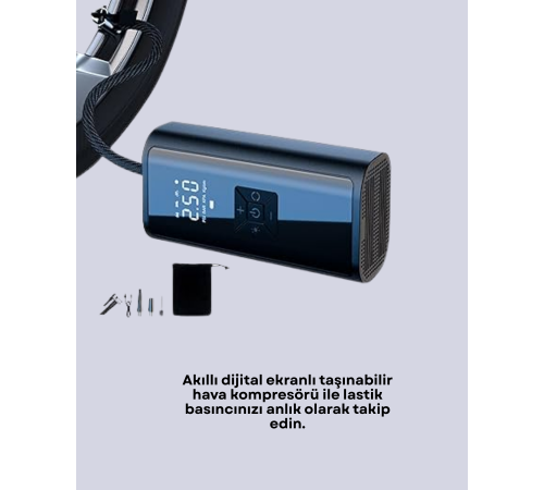 LED Fenerli ve SOS Işıklı Çok Fonksiyonlu Hava Kompresörü LED Fenerli ve SOS Işıklı Çok Fonksiyonlu Hava Kompresörü