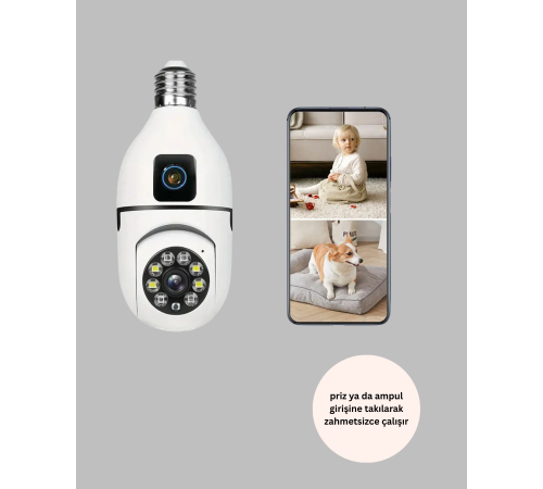 1080P WiFi Ampul Güvenlik Kamerası – Gece Görüş & Uzaktan Erişim