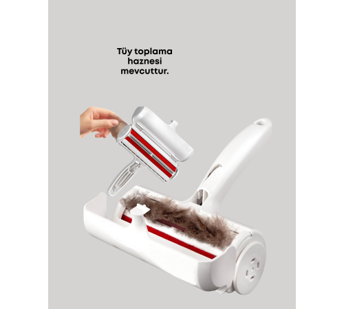 Elektriksiz Hazneli Tüy Temizleyici – Kedi Köpek Tüy Toplama Rulosu