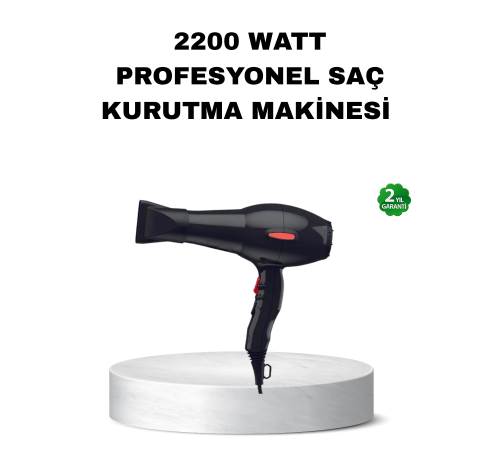 Profesyonel Saç Kurutma Makinesi – AC Motor, Soğuk Üfleme, 2 Hız Kademesi