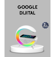 Kablosuz Şarjlı Bluetooth Hoparlör ve Gece Lambası – NFC, FM Radyo, RGB Işık