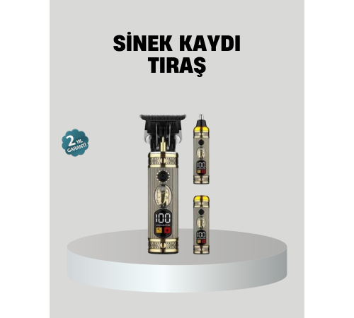 T Bıçaklı Profesyonel Saç ve Sakal Düzeltici – 8 Kılavuz Tarağı, 2’si 1 Arada Burun ve Sakal Trimmer