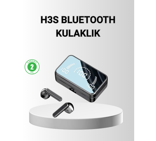 Ayna Ekranlı Bluetooth 5.1 Kablosuz Kulaklık – 3500 mAh Şarj Kutusu, Suya Dayanıklı
