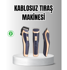 Unisex Şarjlı Saç ve Sakal Tıraş Makinesi – Ayarlanabilir Tarak Başlıkları, Sessiz Motor