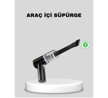 Mini Şarjlı Araç Süpürgesi – 120W Güçlü Motor, 5500PA Vakum Emiş, Yıkanabilir Filtre