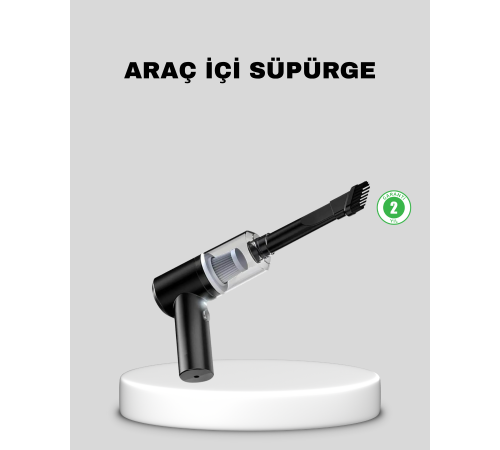 Mini Şarjlı Araç Süpürgesi – 120W Güçlü Motor, 5500PA Vakum Emiş, Yıkanabilir Filtre