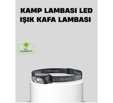 Şarjlı LED Kafa Feneri | 4 Modlu Akıllı Sensörlü Far | Su Geçirmez IPX5 Kamp ve Balıkçı Lambası