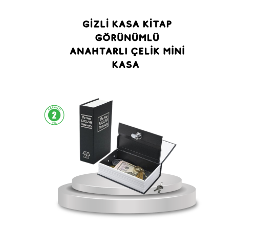 Gizli Kitap Kasa – Metal Gövdeli, Anahtarlı